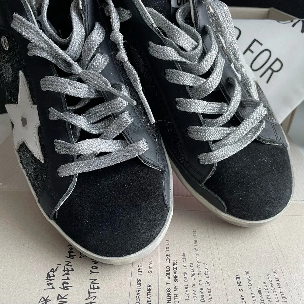 Golden Goose Super Star Python heel Glitter Pink soles sneakers signature shoes - Picture 9 of 16